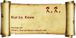Kuris Keve névjegykártya